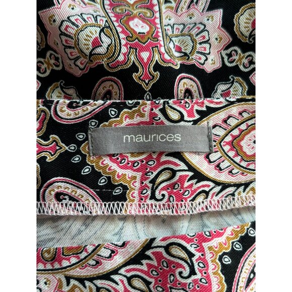 Maurices Womens Multicolor Boho Paisley Tie Waist Wrap Midi Skirt Size L New - Picture 8 of 9